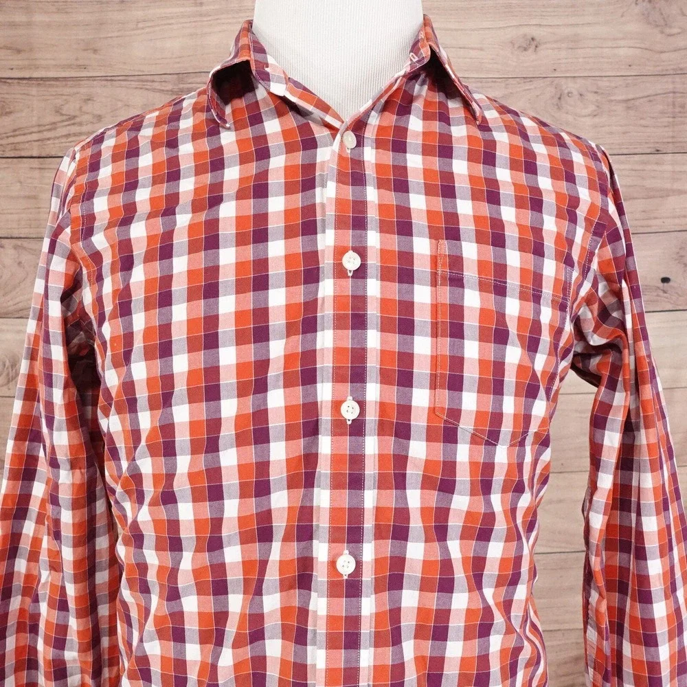 BANANA REPUBLIC LONG SLEEVE 100% COTTON CHECK BUTTON DOWN SHIRT MENS SZ M
